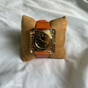 Orange + Gold Tory Burch Women’s Wristwatch
